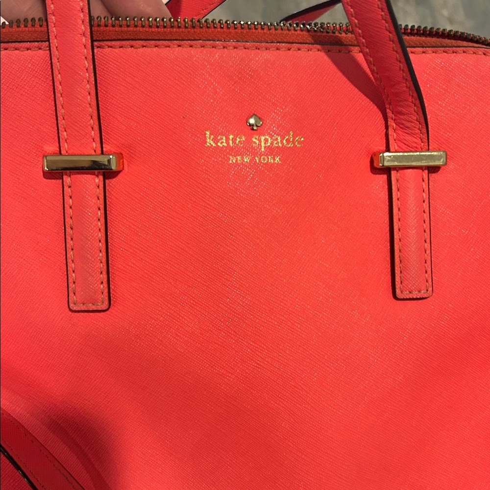 Kate Spade Coral Satchel with Tassels EUC purse shoulder bag long strap hot pink - Picture 6 of 6